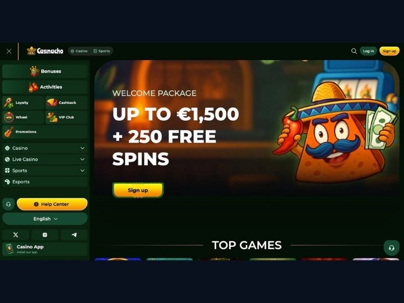 Cotygodniowy cashback i rakeback Casinacho Casino Nacho Casino — zwroty na saldo realne