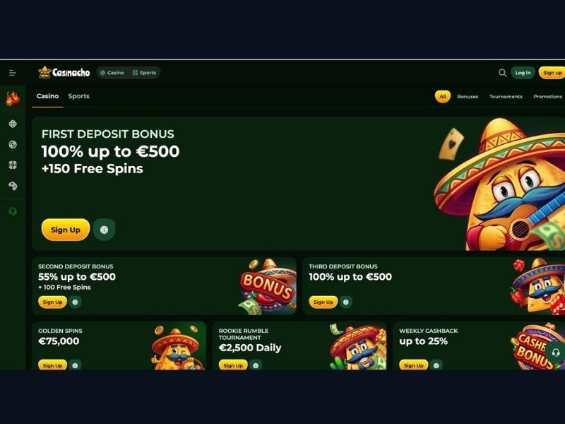 Cashback i rakeback Casinacho Nacho Casino — środki na saldo realne bez obrotu